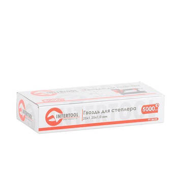 Цвях для степлера PT-1603, PT-1612 25 мм (18GA) 1.0*1.25 мм 5000 шт./пач. INTERTOOL PT-8625 Shopolife