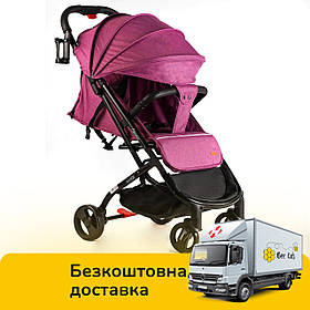 Дитяча коляска прогулянкова (підсклянник, телескопічна ручка) JOY Elegans A-16207 Рожева