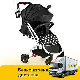 Дитяча коляска прогулянкова (підсклянник, телескопічна ручка) JOY Elegans A-43081 Чорна Міккі Маус