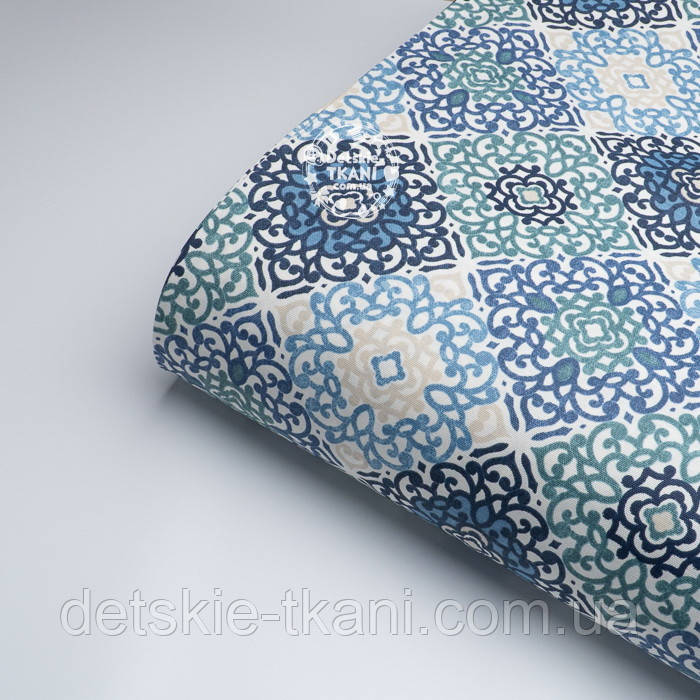 Стандартный лоскут ткани Duck "Узорчатые синие ромбы" 50*45 см - фото 1 - id-p1669629854