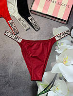 Труси жіночі Victoria's Secret Very Sexy Шестін Темно-червоний wu071