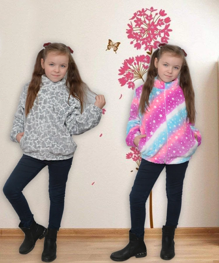 Кофта махрова для дівчинки 01282 Мікс вельсофт