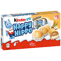 Вафельные бегемотики с ореховой начинкой Kinder Happy Hippo Haselnuss 103г