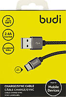 Кабель USB > Type-C USB Budi 2.4A 3м №DC206T30B-BLK