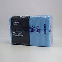 Стоматологічні тришарові серветки для пацієнта 50шт Monoart Towel Up Голубий Флораль