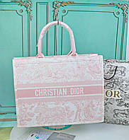 Сумка шопер Кристиан Диор шоппер бело-розовый