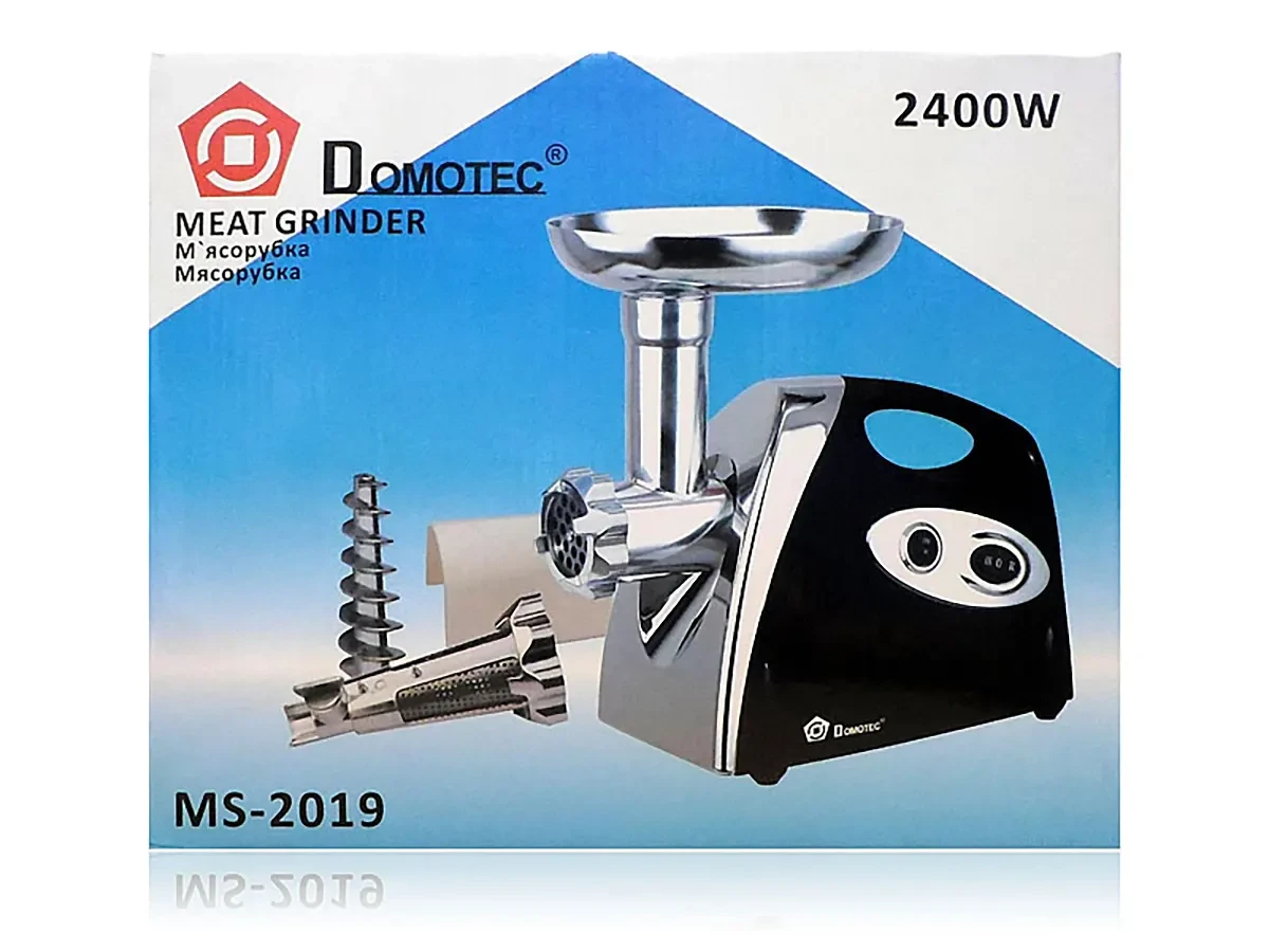 М'ясорубка електрична соковитискач 2400Вт Domotec MS-2019 red 4шт 9717