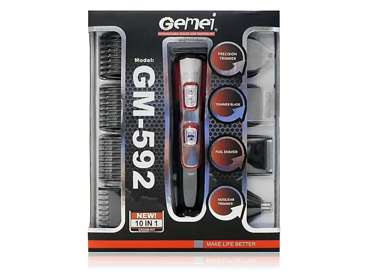 Машинка для стрижки волосся 10 в 1 Gemei GM-592 24шт 9688