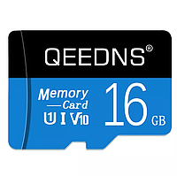 Карта пам'яті, Флешка TF card MicroSD 16GB Class 10 + SD Adapter мікро сд 16 гігабайт для телефону, планшета QNS-16