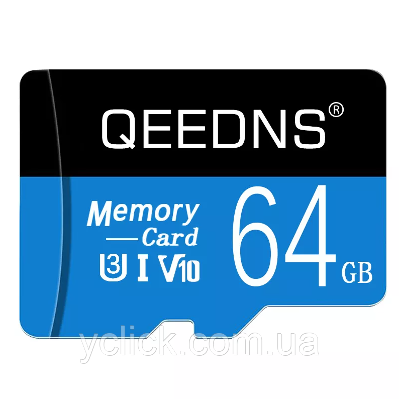 Карта пам'яті, Флешка TF card MicroSD 64GB Class 10 + SD Adapter мікро сд 64 гігабайт для телефону, планшета QNS-64
