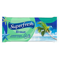 Салфетки влажные Суперфреш Superfresh Бриз 15 шт.