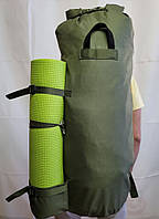 Тактическая сумка баул хаки 90 л водоотталкивающая Военный для ВСУ Рюкзак вещевой зеленый цвет (Олива)