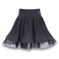 Школьная юбка для девочки с рюшами PINETTI Италия 817298 Серый.Топ!
