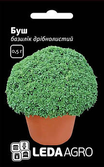 Насіння Базиліку зелений тонколистий Буш, дрібнолистий сорт для кулінарних виробів 0,5 г (LedaAgro)