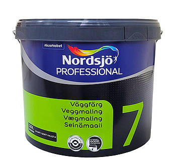 Латексна фарба Sadolin Professional 7 Svart для стін та стелі, чорна, 10 л