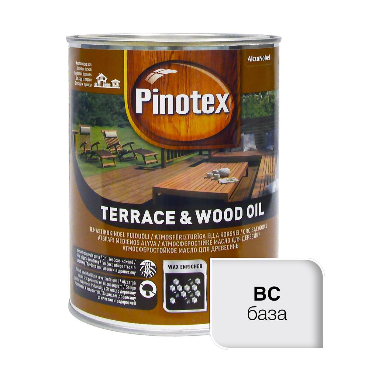 Олія для обробки дерева Pinotex Terrace & Wood Oil атмосферостійка, безбарвна, BC, 1 л