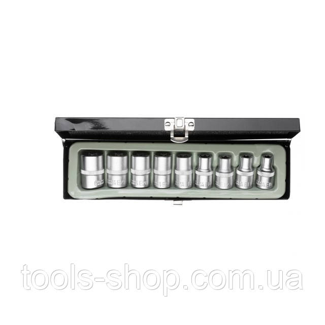 Набір голівок TORX 9шт, E10-E24, 1/2" INTERTOOL ET-6014