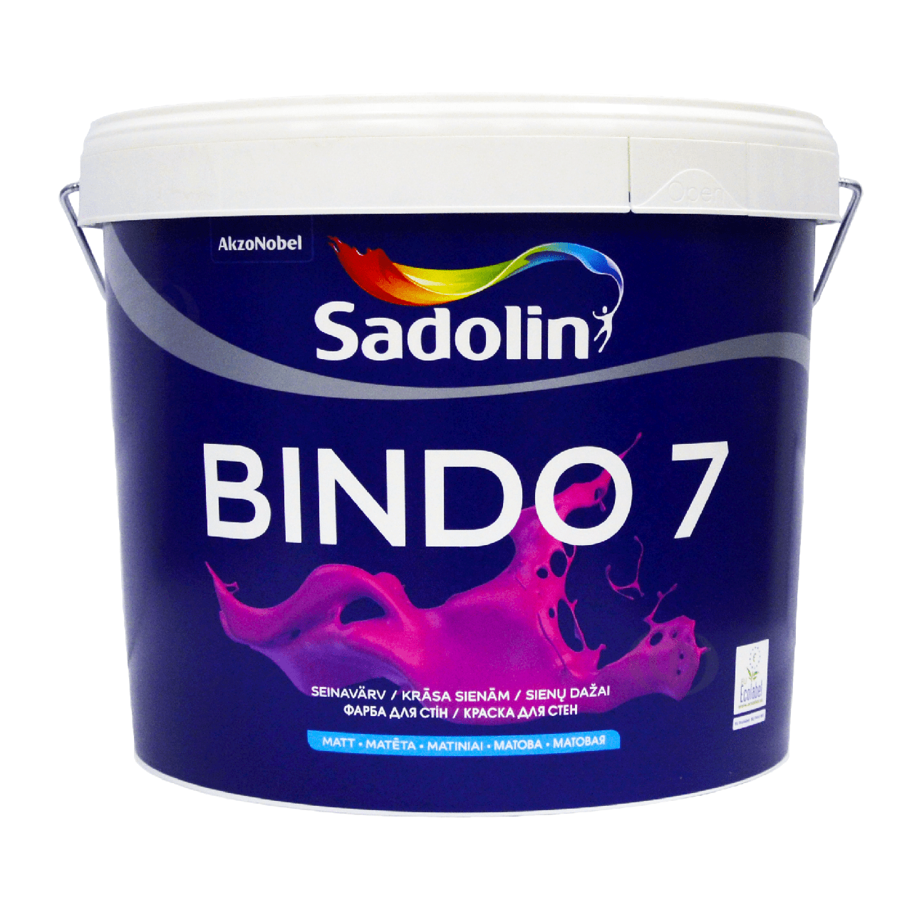 Латексна фарба Sadolin Bindo 7 для стін та стелі, біла, BW, 1 л
