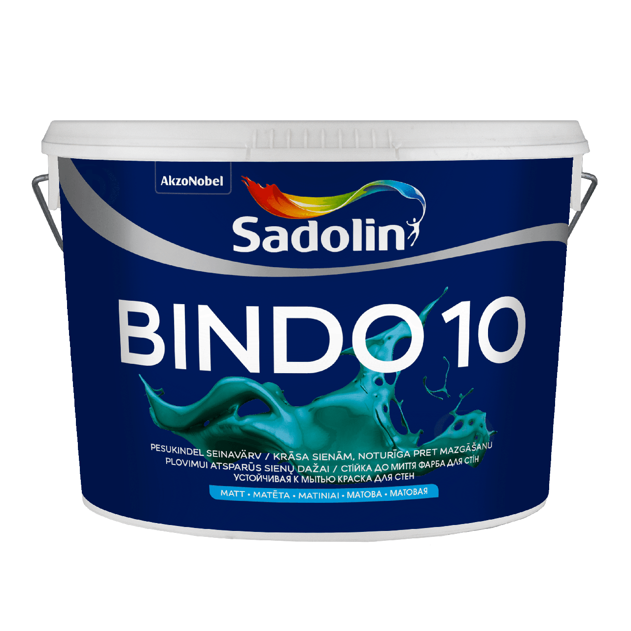 Акрилова фарба Sadolin Bindo 10 для стін, біла, BW, 2,5 л