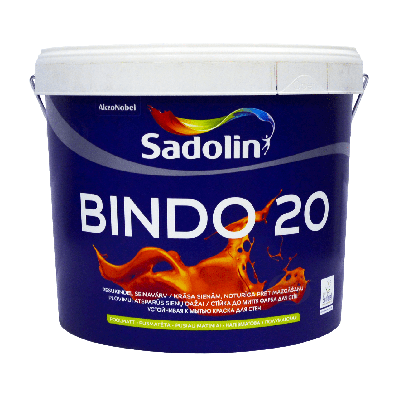 Латексна фарба Sadolin Bindo 20 для стін та стелі, біла, BW, 1 л