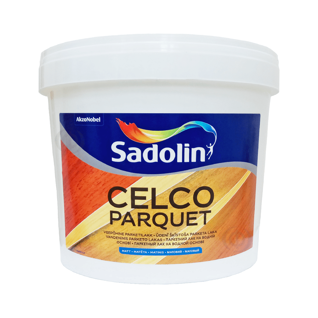 Лак для підлоги Sadolin Celco Parquet паркетний, матовий, безбарвний, 5 л