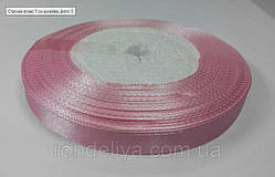 Стрічка атлас 1 см рожева