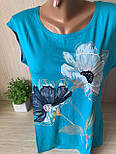 Жіноча футболка стильна модна з принтом Квітка, фото 4