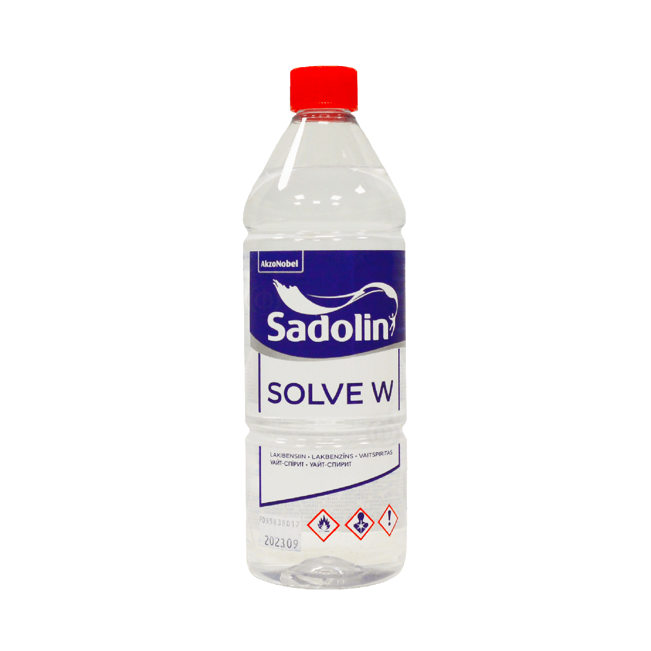 Розчинник (уайт-спірит) Sadolin Solve W для алкідних лаків та фарб, безбарвний, 1 л