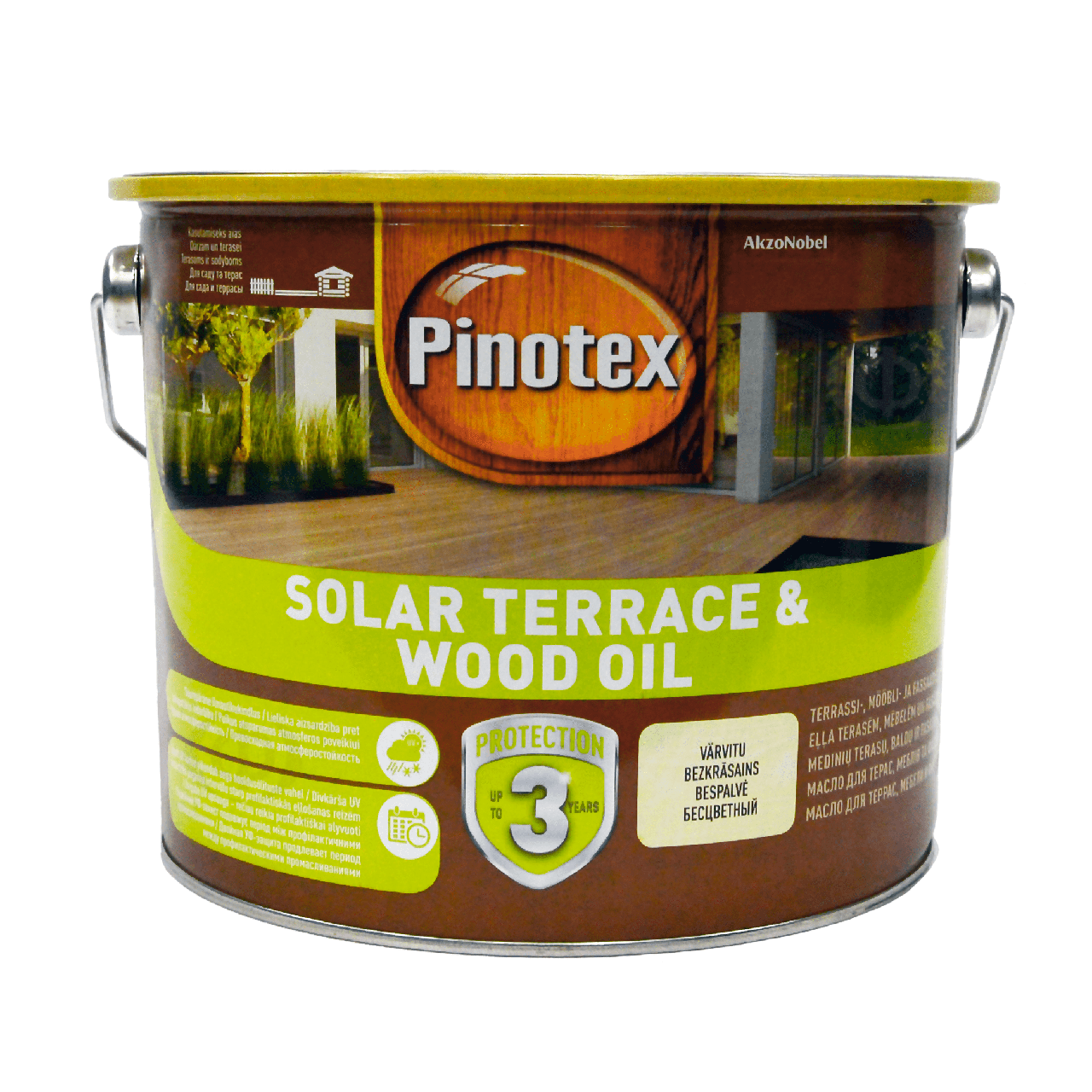 Олія для обробки дерева Pinotex Solar Terrace & Wood Oil з УФ-фільтром безбарвна, BC, 2.33 л