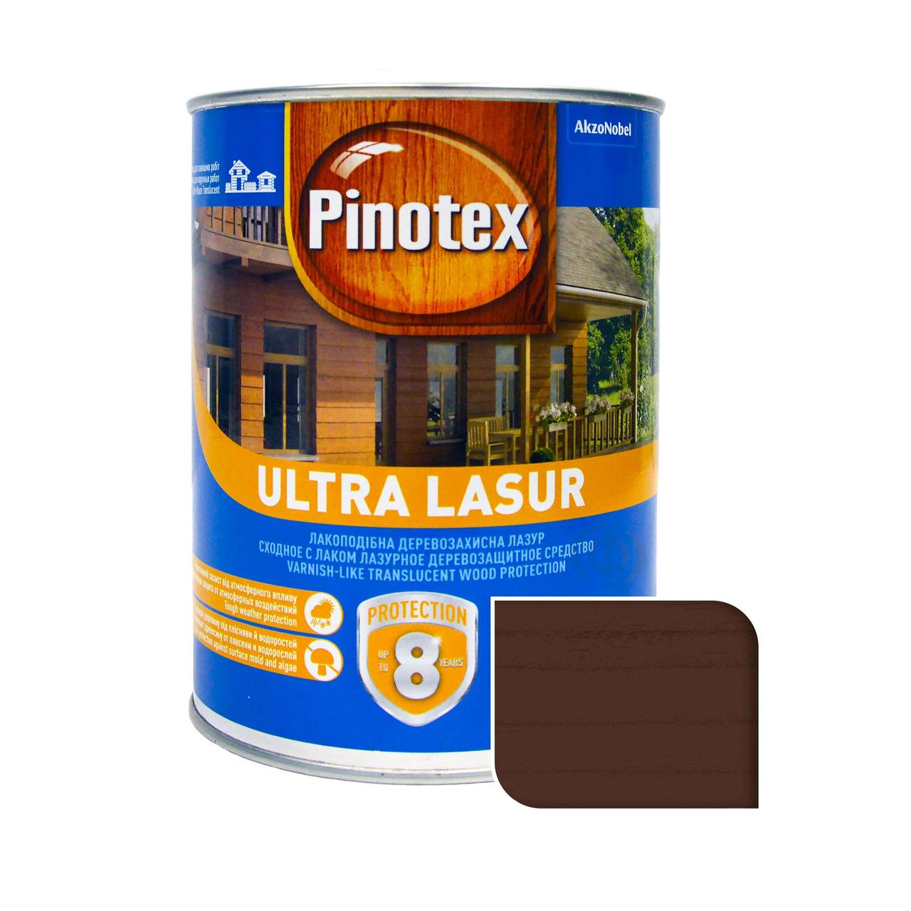 Просочення для дерева Pinotex Ultra Lasur з декоративним ефектом, горіх, 1 л