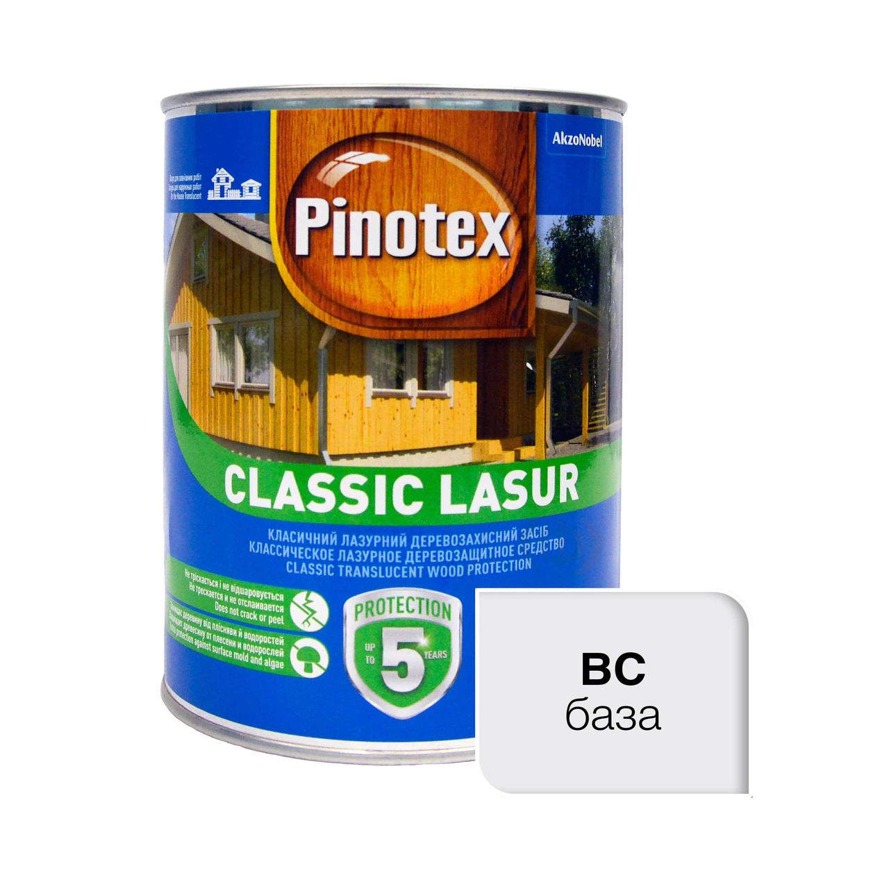 Просочення для дерева Pinotex Classic Lasur з декоративним ефектом, безбарвне, BC, 1 л