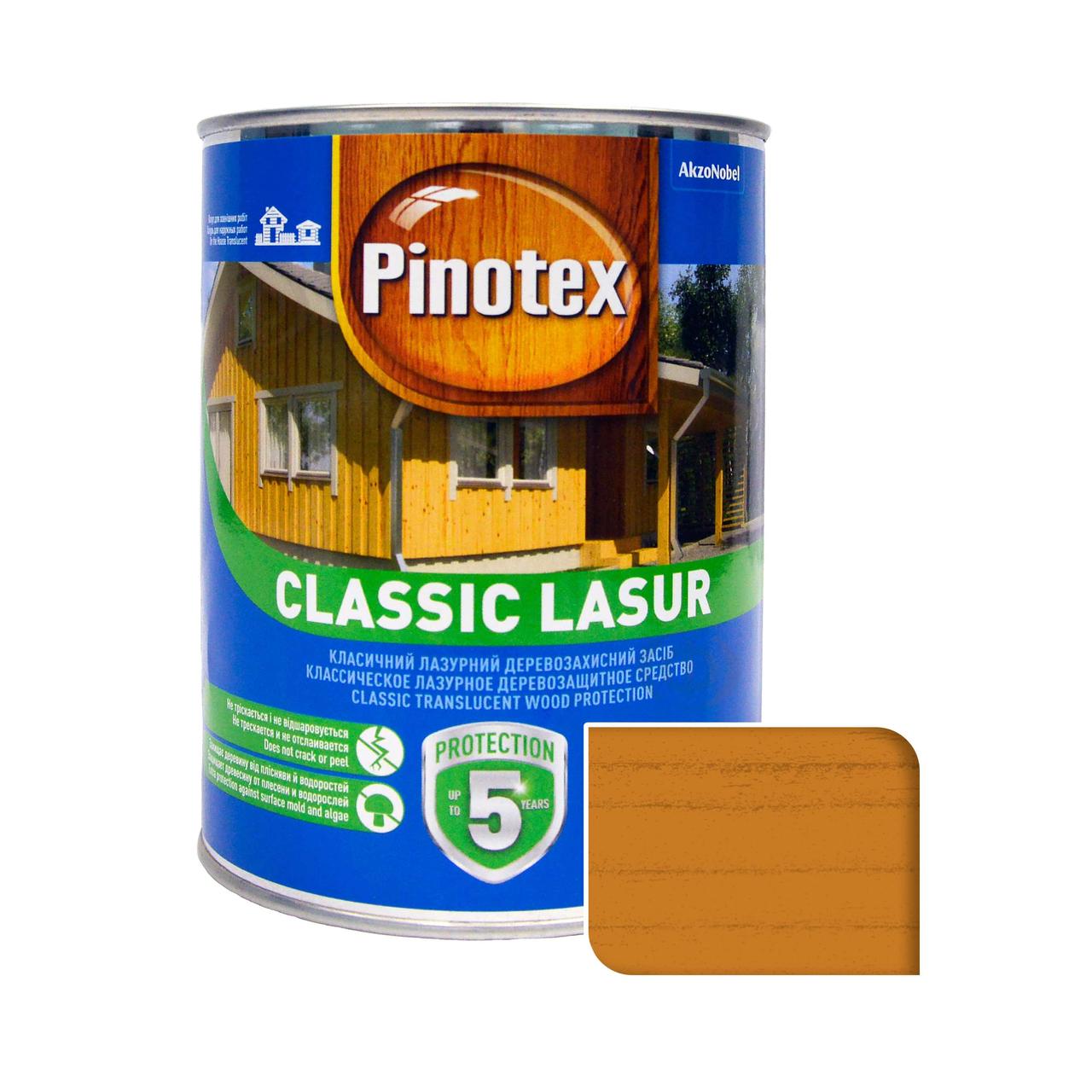 Просочення для дерева Pinotex Classic Lasur з декоративним ефектом, калужниця, 1 л