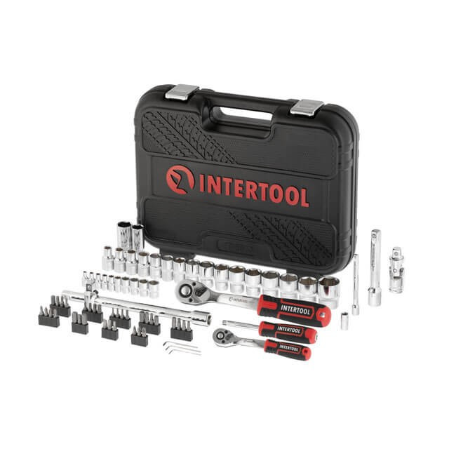 Набір інструментів 73 од. STORM, 1/2 ", 1/4", Cr-V INTERTOOL ET-8073