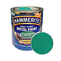 Фарба 3 в 1 по металу Hammerite Metal Paint Hammered захисна, зелена, 0.75 л