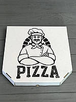 Коробка для пиццы c рисунком Cook 400Х400Х40 мм (Чёрная печать)