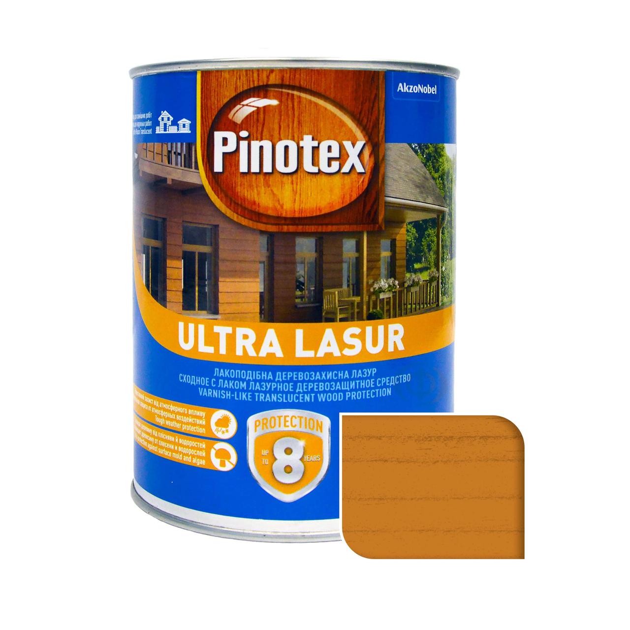 Просочення для дерева Pinotex Ultra Lasur з декоративним ефектом, калужниця, 1 л