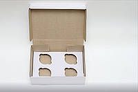 Коробка для капкейков, кексов и маффинов 4 шт 250х170х110 мм.