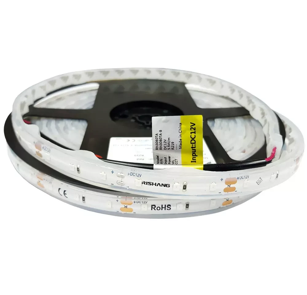 Світлодіодна стрічка RISHANG, smd3528, 12V, 60 led/m, 5.5W, 26Lm, IP67, жовта, RN3060TA-B (8239), фото 1