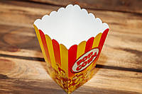Коробочка для попкорна 0.7 л.(красно-жёлтая)
