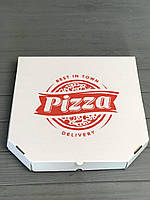 Коробка для пиццы c рисунком Town 300Х300Х30 мм. (красная печать)