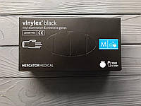 Перчатки виниловые "Vinylex black" чёрные M 100 шт