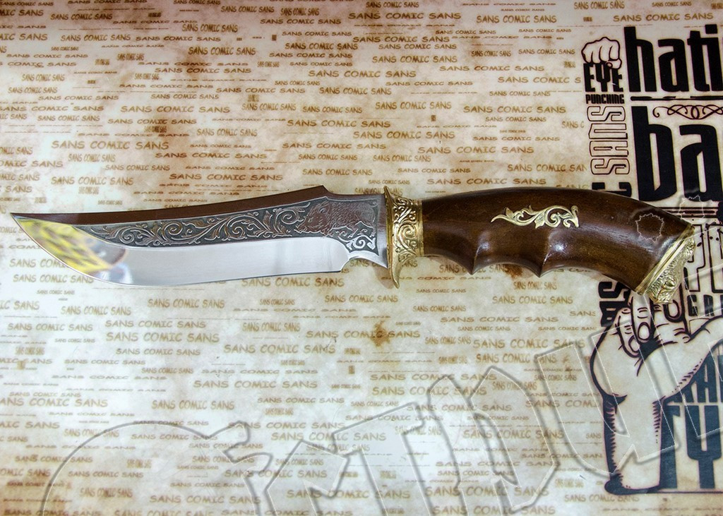 Ніж туристичний ексклюзивний Супутник "Кабан" Б. матеріал рукояті - горіх. Відмінна якість