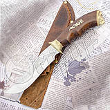 Високоякісний туристичний ніж ексклюзивний Супутник "Кабан" М з рукояттю з натуральної деревини, фото 3