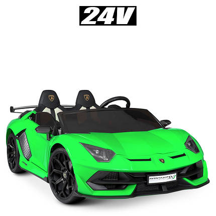 Електромобіль Lamborghini M 4788EBLR-5(24V) 2 мотори 35W/ 2 акумулятори 12V/7AH Зелений, фото 1