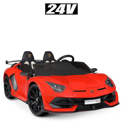 Електромобіль Lamborghini M 4788EBLR-3(24V) 2 мотори 35W/ 2 акумулятори 12V/7AH Червоний, фото 1