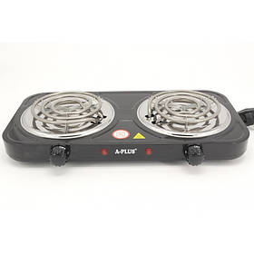 Плита електрична чорна A-PLus 2103 (2 конфорки, спіраль)