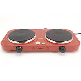 Плита електрична червона A-Plus 2104 (2 конфорки, диск)