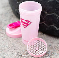 Шейкер спортивный SmartShake Lite DC Supergirl 800 мл розовый