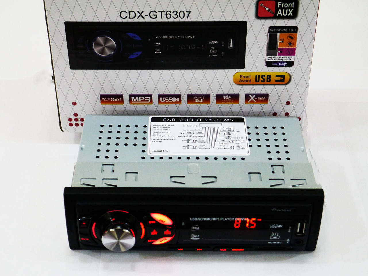 Автомагнітола CDX-GT6307 Usb+Sd+Fm+Aux+ пульт (4x50W)