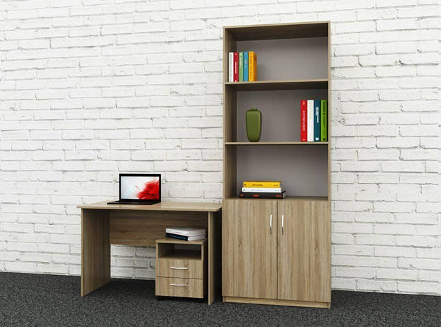 Комплект офісних меблів 1 (2000x600x1800) Дуб Сонома Гамма стиль, фото 2